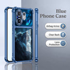 Vivo V60 5G Mystic Lion Butterfly Dual-Tone Transparent Blue Airbags Case