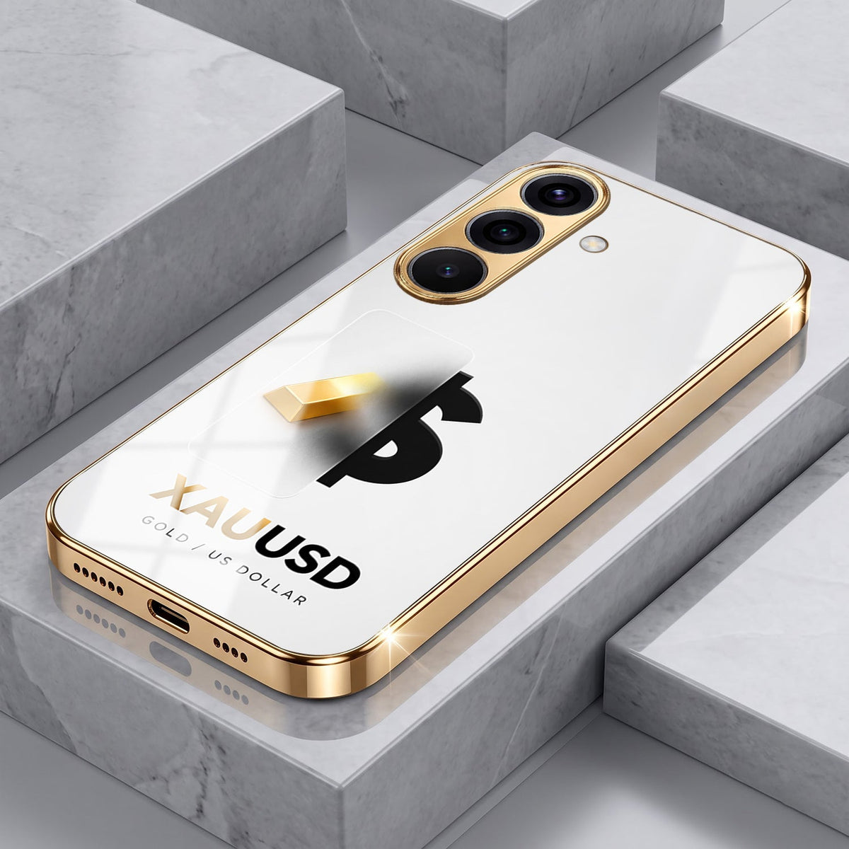 Samsung Galaxy A56 5G Luxury XAU/USD Gold Electroplated Glass Phone Back Case