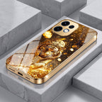 Oppo Reno 16 5G Luxury Tiger Gold Electroplated Glass Phone Back Case