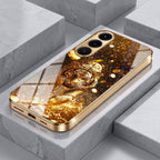 Samsung Galaxy A56 5G Luxury Tiger Gold Electroplated Glass Phone Back Case