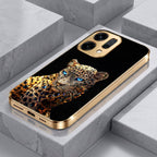 Oppo Reno 14 5G Panther Gold Electroplated Glass Phone Back Case