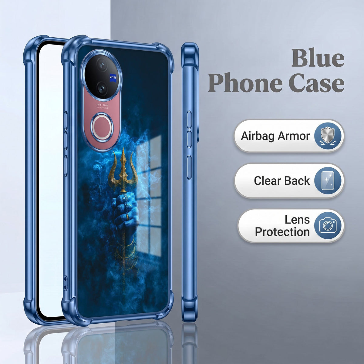 Vivo V50 5G Premium Shiv Trishul Airbags Printed Back Case