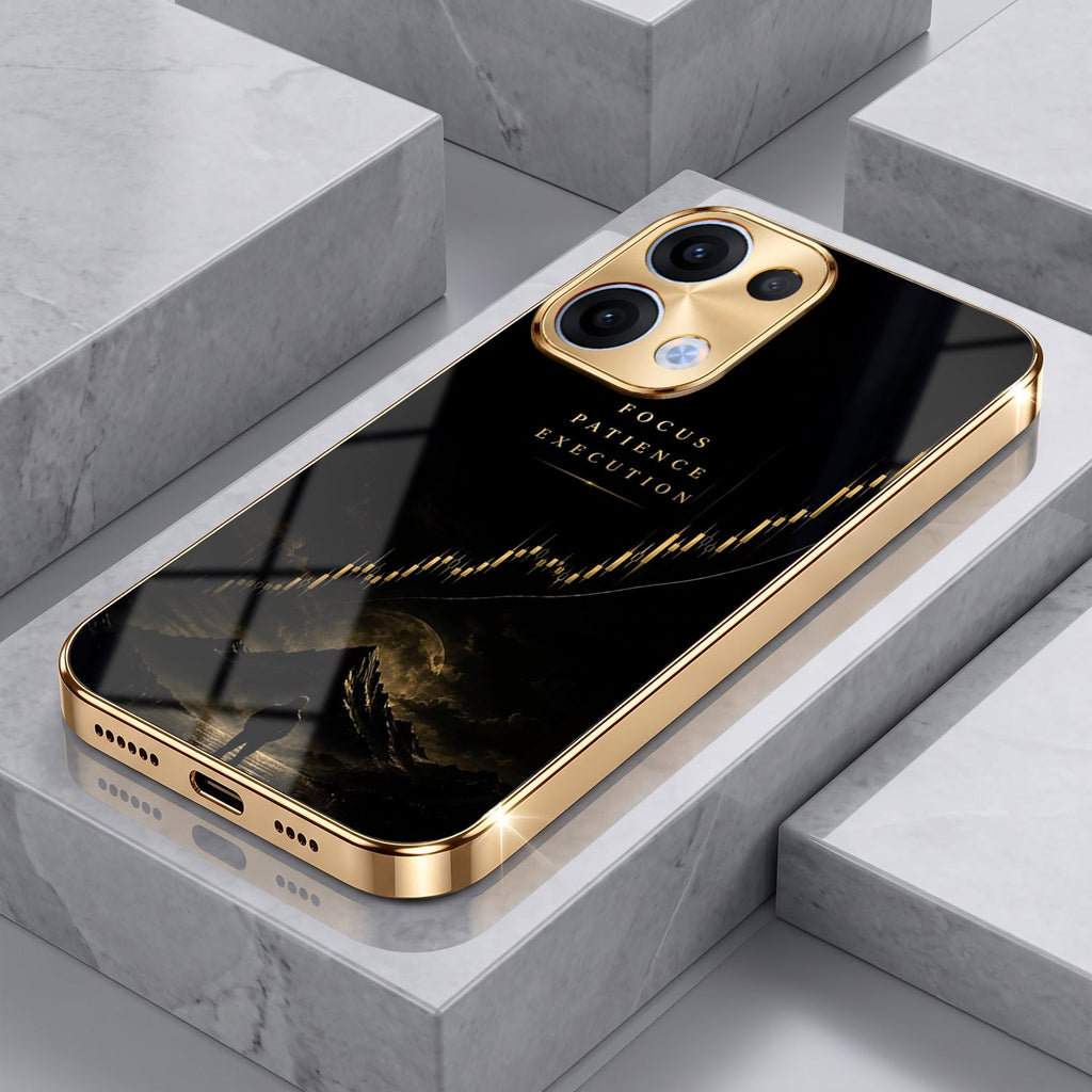 Oppo Reno 13 5G Focus Electroplated Gold Glass Case