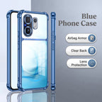 Vivo V60 5G Crystal Blue Dual-Tone Transparent Blue Airbags Case