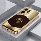 Oppo Reno 14 5G Dragon Crest Gold Electroplated Glass Phone Back Case