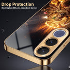 Vivo V70 FE 5G Lord Narasimha Gold Electroplated Glass Phone Back Case