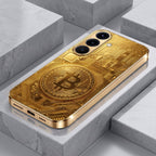Samsung Galaxy A36 5G Bitcoin Gold Electroplated Glass Phone Back Case