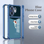 Vivo V60 5G Cute Cyclops Monster Dual-Tone Transparent Blue Airbags Case