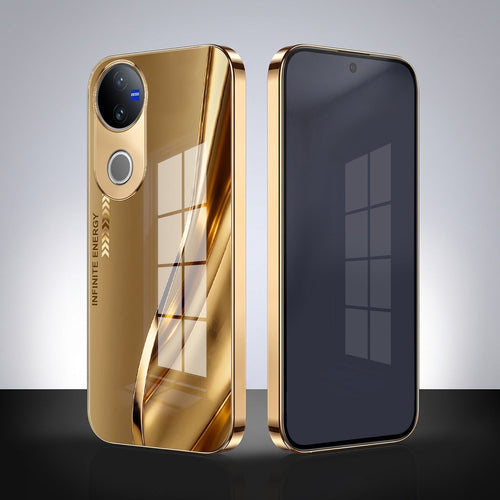 Vivo T4R 5G Luxury Infinity Energy Gold Electroplated Glass Phone Case