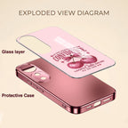 Vivo V40 Pro 5G Luxury Cherry Bow Pink Electroplated Glass Phone Back Case