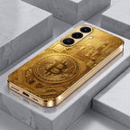 Samsung Galaxy A56 5G Bitcoin Gold Electroplated Glass Phone Back Case