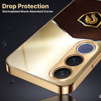 Vivo V70 FE 5G Dragon Crest Gold Electroplated Glass Phone Back Case