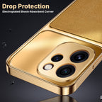 Oppo Reno 15 Pro Mini 5G Royal Touch Apple Gold Electroplated Glass Phone Back Case