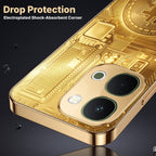 Vivo Y51 Pro 5G Bitcoin Gold Electroplated Glass Phone Back Case