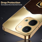 Vivo Y51 Pro 5G Dragon Crest Gold Electroplated Glass Phone Back Case