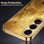 Samsung Galaxy A36 5G Bitcoin Gold Electroplated Glass Phone Back Case