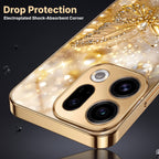 Oppo Find X9 5G Golden Butterfly Gold Electroplated Glass Phone Back Case