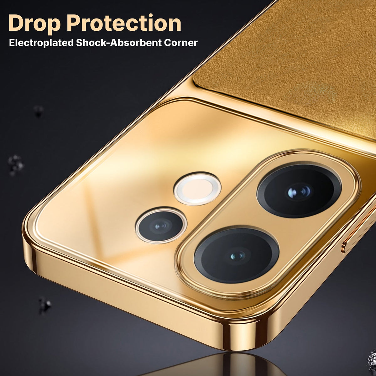 Vivo T4 Pro 5G Royal Touch Apple Gold Electroplated Glass Phone Back Case