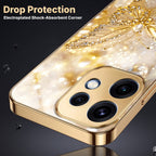 Oppo Reno 16 5G Golden Butterfly Gold Electroplated Glass Phone Back Case