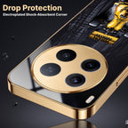 Vivo X300 Pro 5G F1 Racing Car Gold Electroplated Glass Phone Back Case