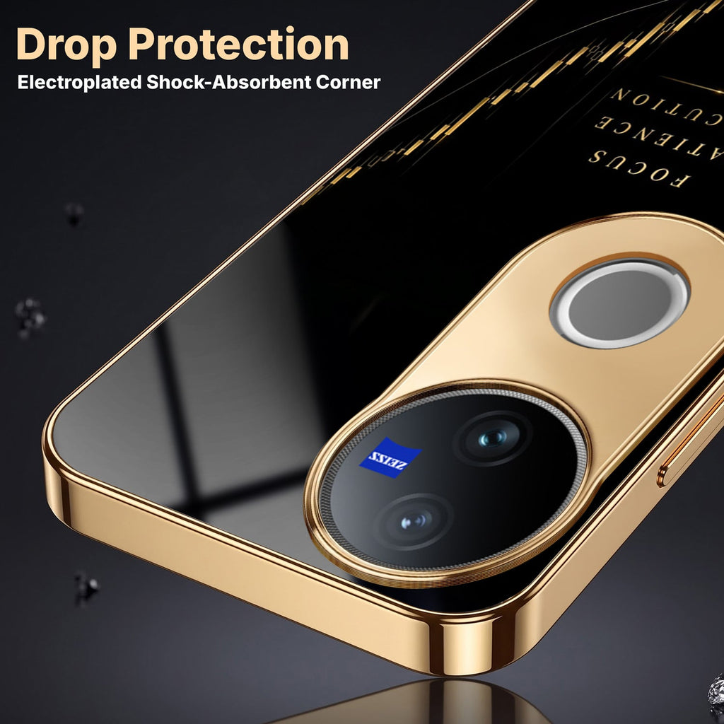 Vivo V50 5G Focus Electroplated Gold Glass Case