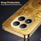 Redmi Note 15 Pro+ 5G Bitcoin Gold Electroplated Glass Phone Back Case