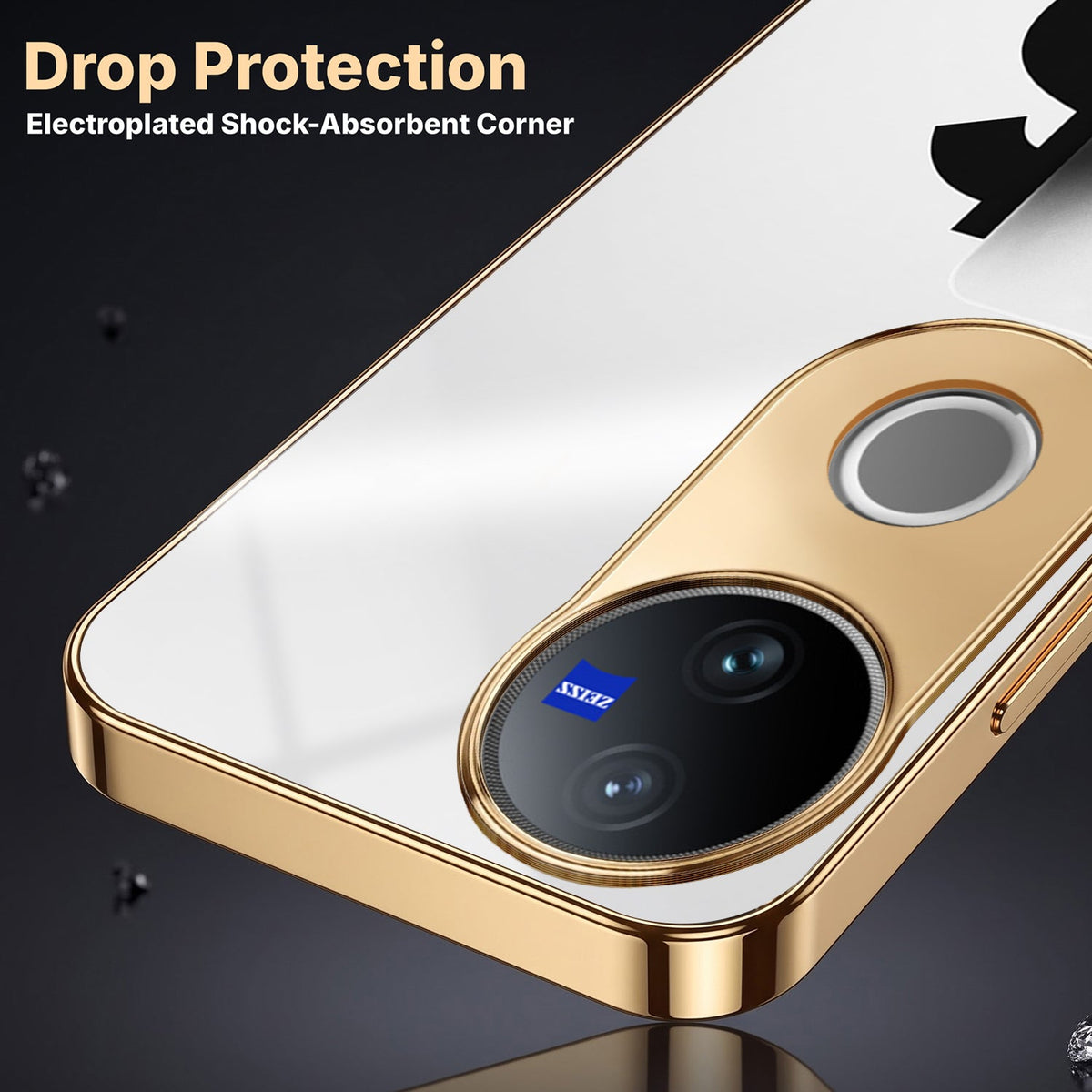 Vivo V50 5G Luxury XAU/USD Gold Electroplated Glass Case