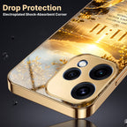 Oppo Reno 15 5G 11:11 Manifestation Gold Electroplated Glass Phone Back Case