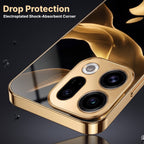 Oppo Find X9 5G Luxury Wave Gold Electroplated Glass Phone Back Case
