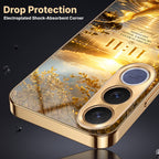 Vivo V70 FE 5G 11:11 Manifestation Gold Electroplated Glass Phone Back Case