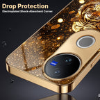 Vivo V50 5G Luxury Tiger Gold Electroplated Glass Case