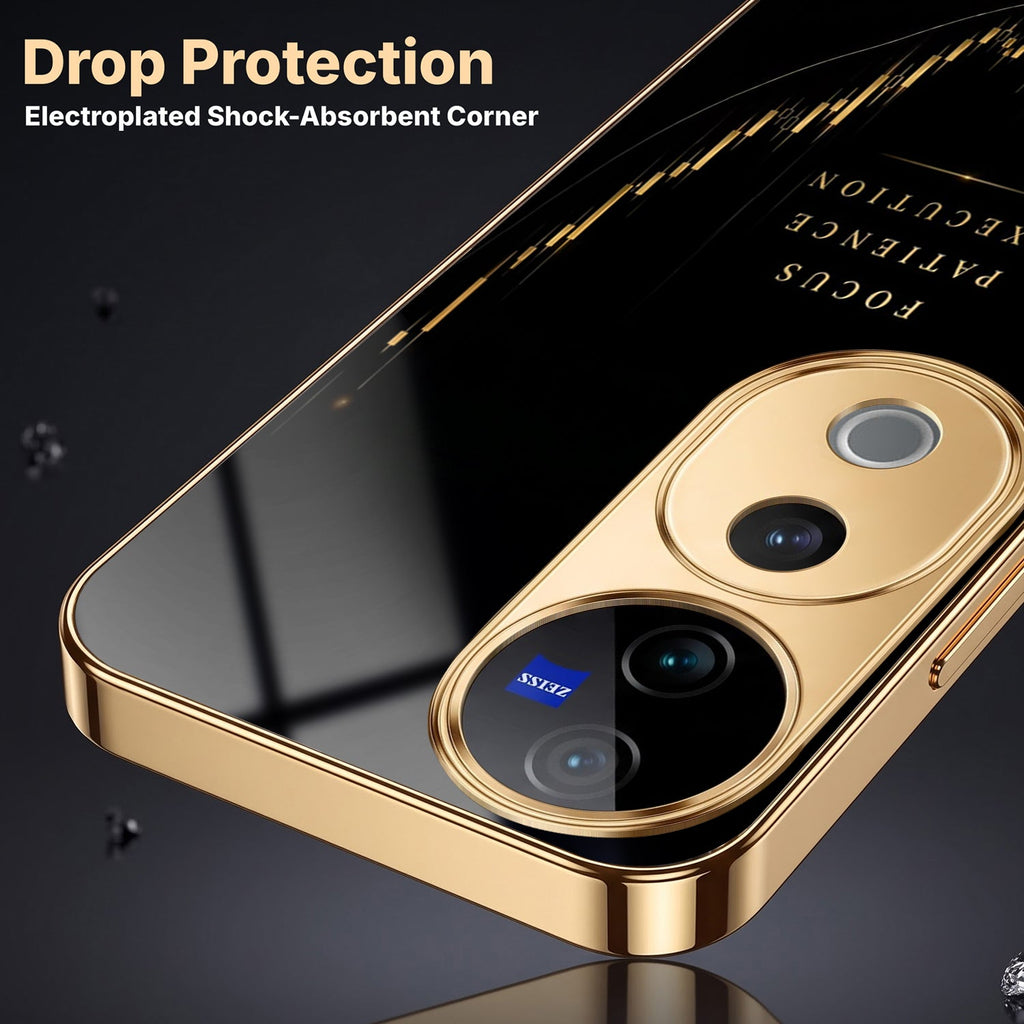 Vivo V40 Pro 5G Focus Electroplated Gold Glass Case