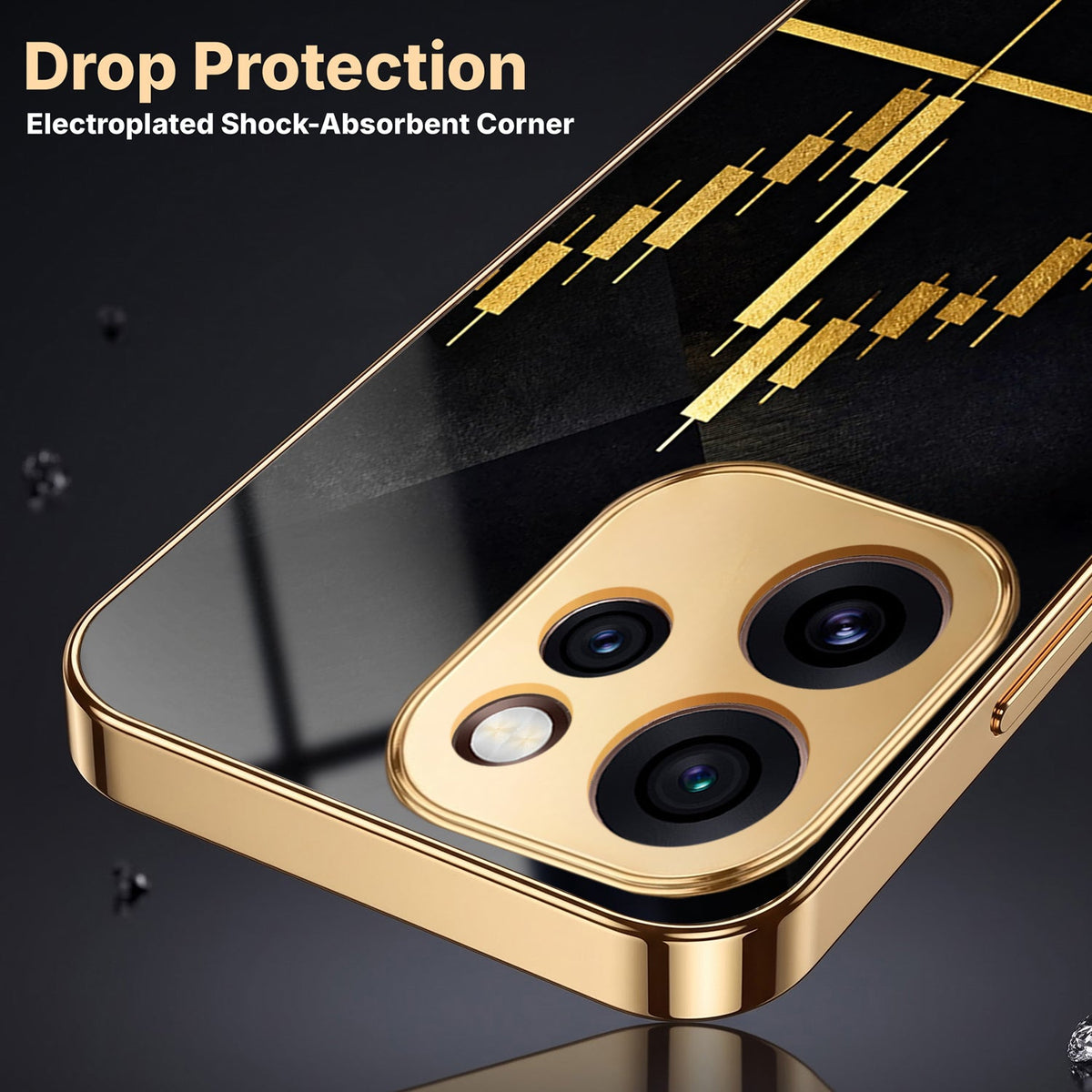Oppo Reno 15 Mini 5G Trading Candles Gold Electroplated Glass Case
