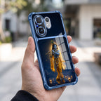 Vivo V60 5G Divine Krishna Dual-Tone Transparent Blue Airbags Case