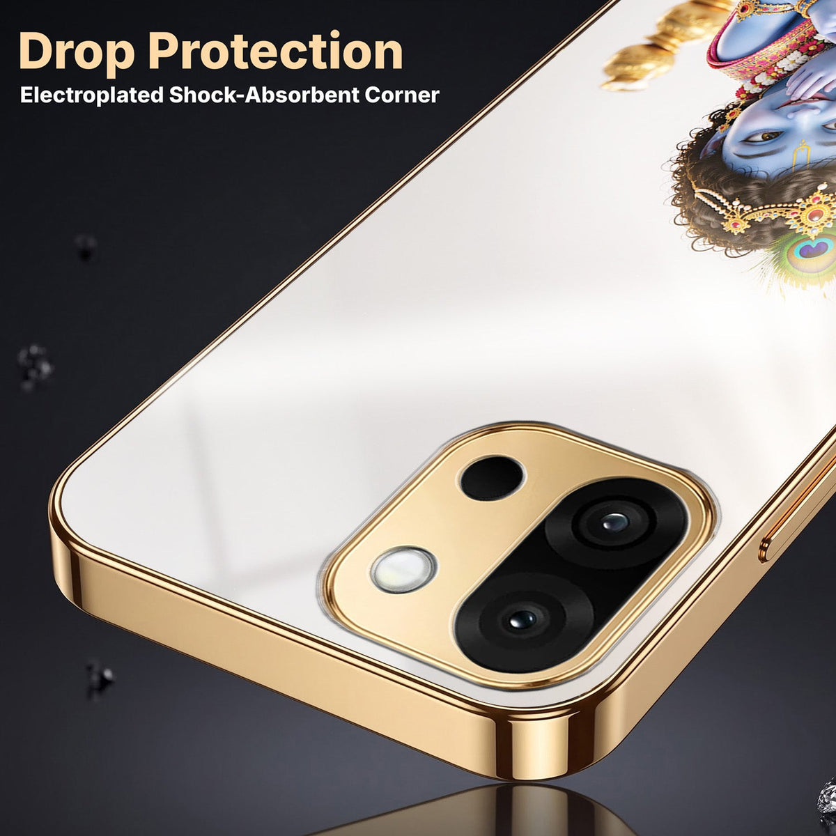 OnePlus 13s 5G Bal Krishna Blessings Gold Electroplated Glass Phone Back Case