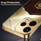 Oppo Reno 15 5G Dragon Crest Gold Electroplated Glass Phone Back Case