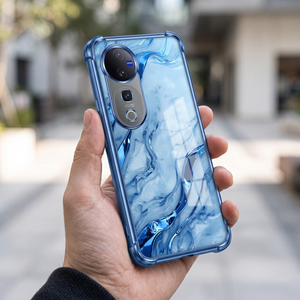Vivo V40 Pro 5G Marvel Texture Blue Airbags Printed Back Case