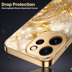 Oppo Reno 15 Pro Mini 5G Golden Butterfly Gold Electroplated Glass Phone Back Case