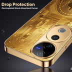 Vivo V40 Pro 5G Bitcoin Gold Electroplated Glass Phone Back Case