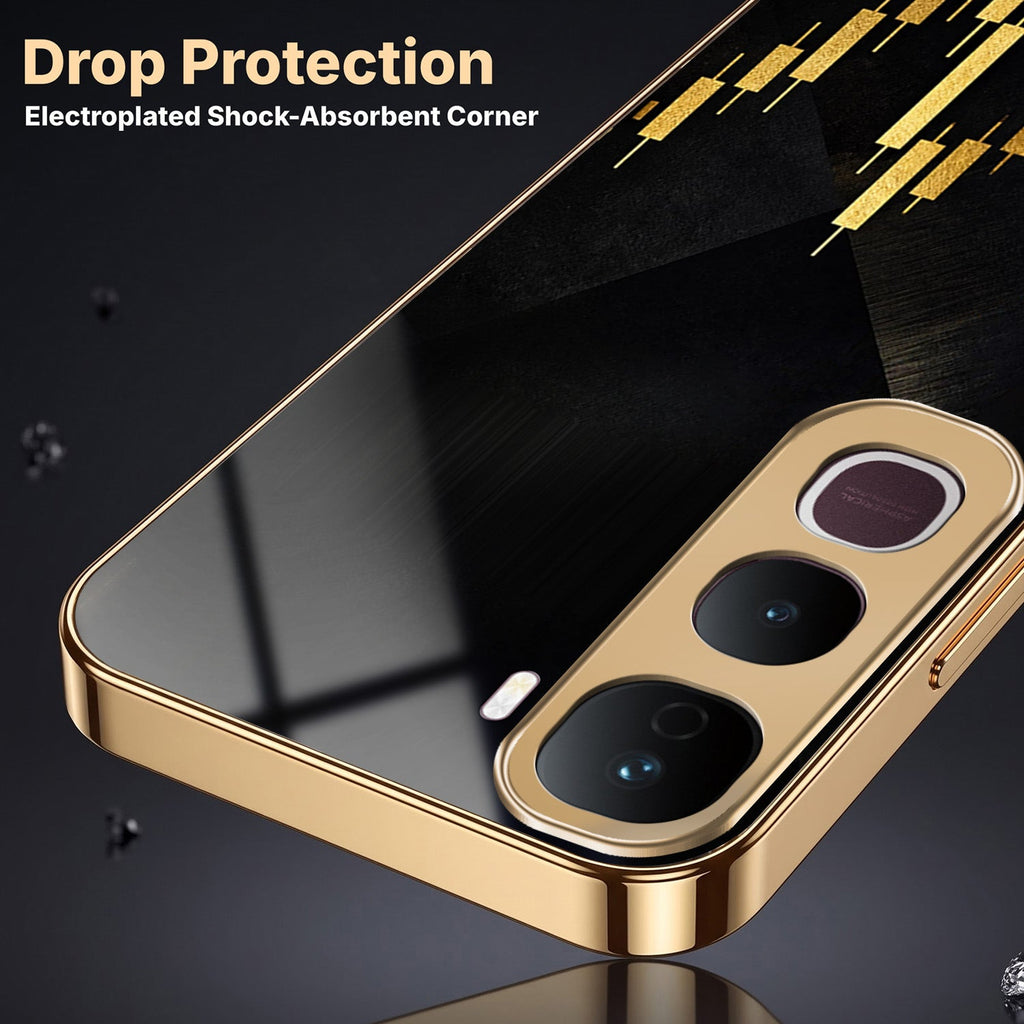 Vivo V70 FE 5G Trading Candles Gold Electroplated Glass Phone Back Case