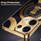 Oppo Reno 13 5G Royal Emblem Gold Electroplated Glass Phone Back Case