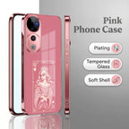 Vivo V40 Pro 5G Luxury Royal Queen Pink Electroplated Glass Phone Back Case