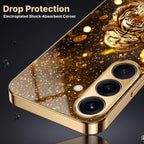 Samsung Galaxy A36 5G Luxury Tiger Gold Electroplated Glass Phone Back Case