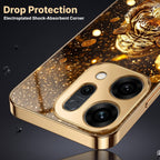 Oppo Reno 14 5G Luxury Tiger Gold Electroplated Glass Case