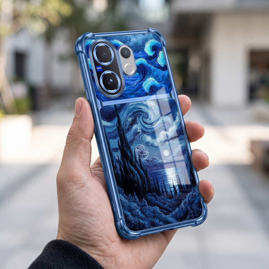 Vivo V60 5G Midnight Ocean Dual-Tone Transparent Blue Airbags Case