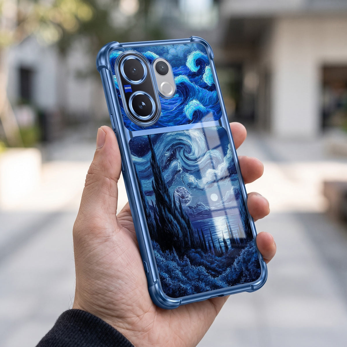 Vivo V60 5G Midnight Ocean Dual-Tone Transparent Blue Airbags Case