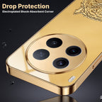 Vivo X300 Pro 5G Golden Tiger Face Gold Electroplated Glass Phone Back Case