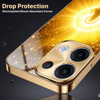 Oppo Reno 13 5G Lakshmi Sacred Gold Electroplated Glass Phone Back Case