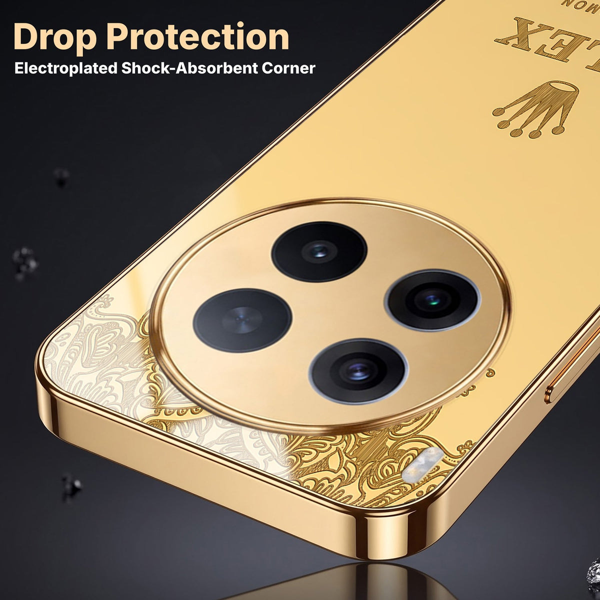 Vivo X300 Pro 5G Rolex Crown Gold Electroplated Glass Phone Back Case