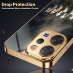 Vivo V70 5G Running Horses Gold Electroplated Glass Phone Back Case